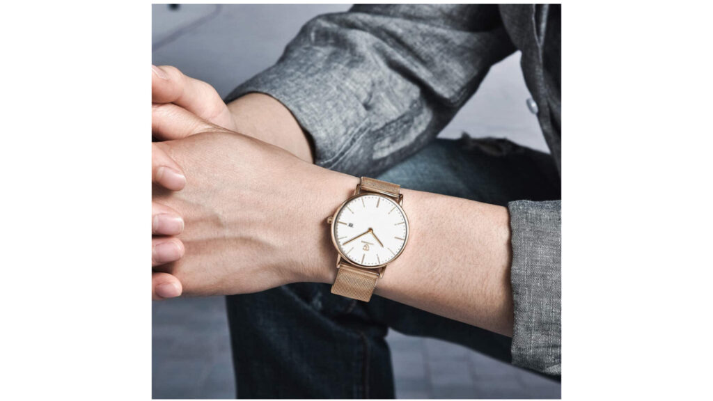 [BEN NEVIS] 腕時計 メンズ 超薄型 メッシュ ホワイト